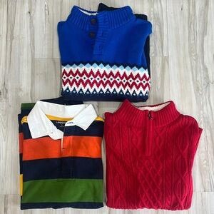 Like new condition 2 sweaters and 1 rugby shirt. Sold in a bundle only